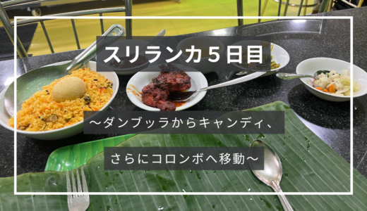 ⑥スリランカ５日目〜ダンブッラからキャンディ、さらにコロンボへ移動〜